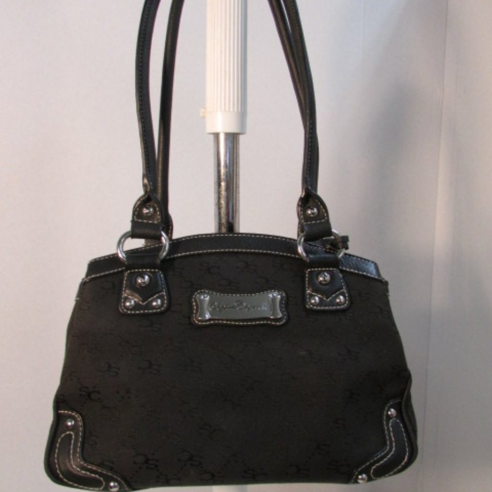 Sophia Caperelli Black Canvas Shoulder Purse